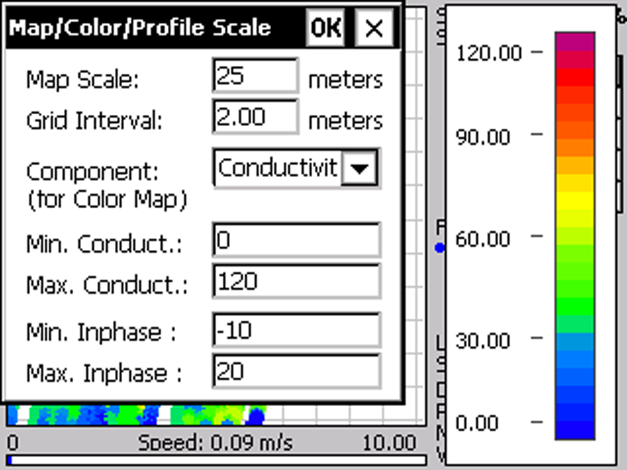 Geonics EM31 RTmap31 Program Real-Time Map Range